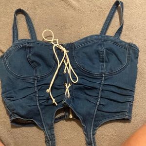 Jean crop top